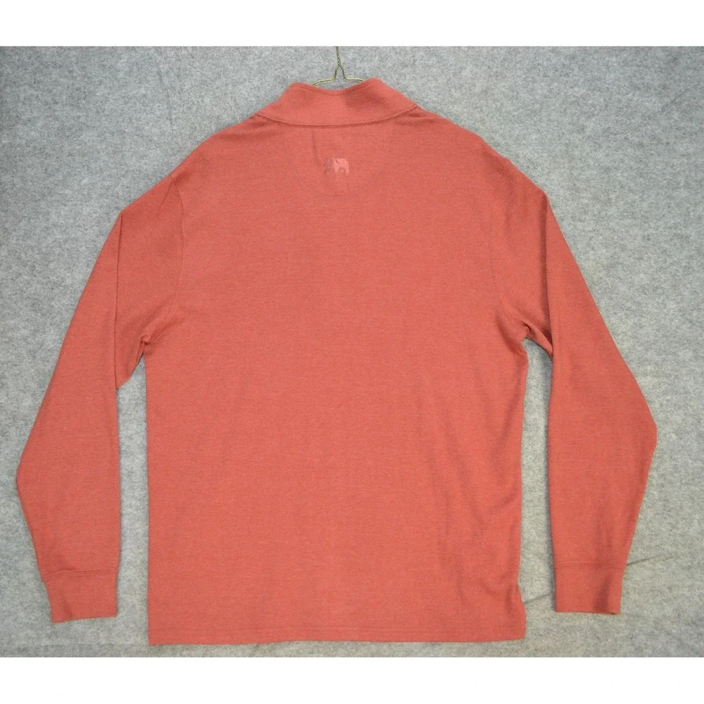 The Normal Brand Sweater‎ Mens Large Red Quarter Zip Mock Neck Long Sleeve